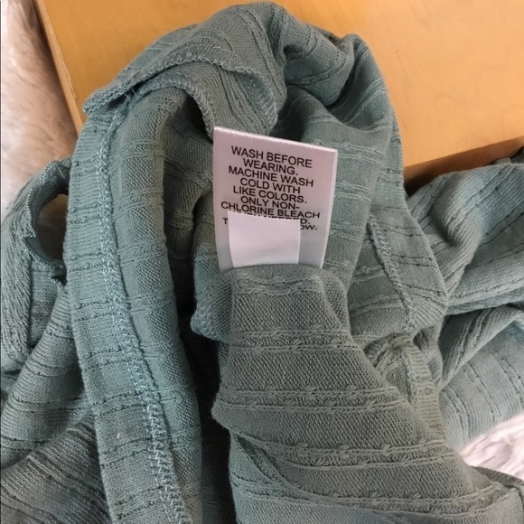 So green XL button front tank top with ruffle trim on neckline and arms - Picture 5 of 14